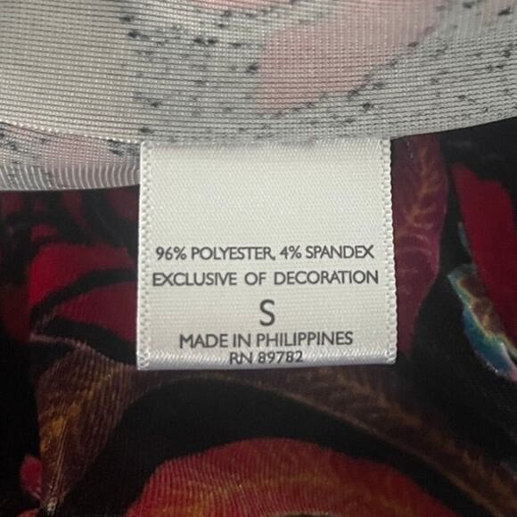 Natori Floral Scroll Print Velvet Kaftan Kimono Nightgown Lounge Maxi Dress - Picture 6 of 6